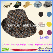 LSF05 Ningbo Lingshang 2014 bonitos verificados tecido Fedora chapéus quentes